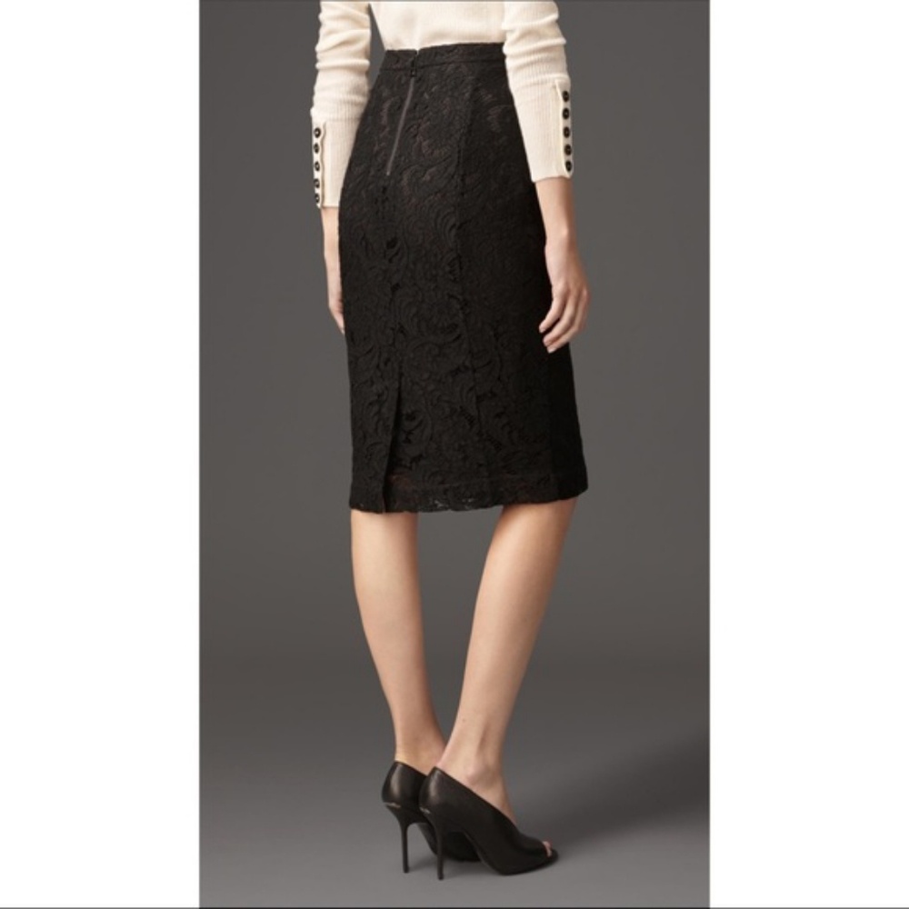 BURBERRY Lace overlay pencil skirt